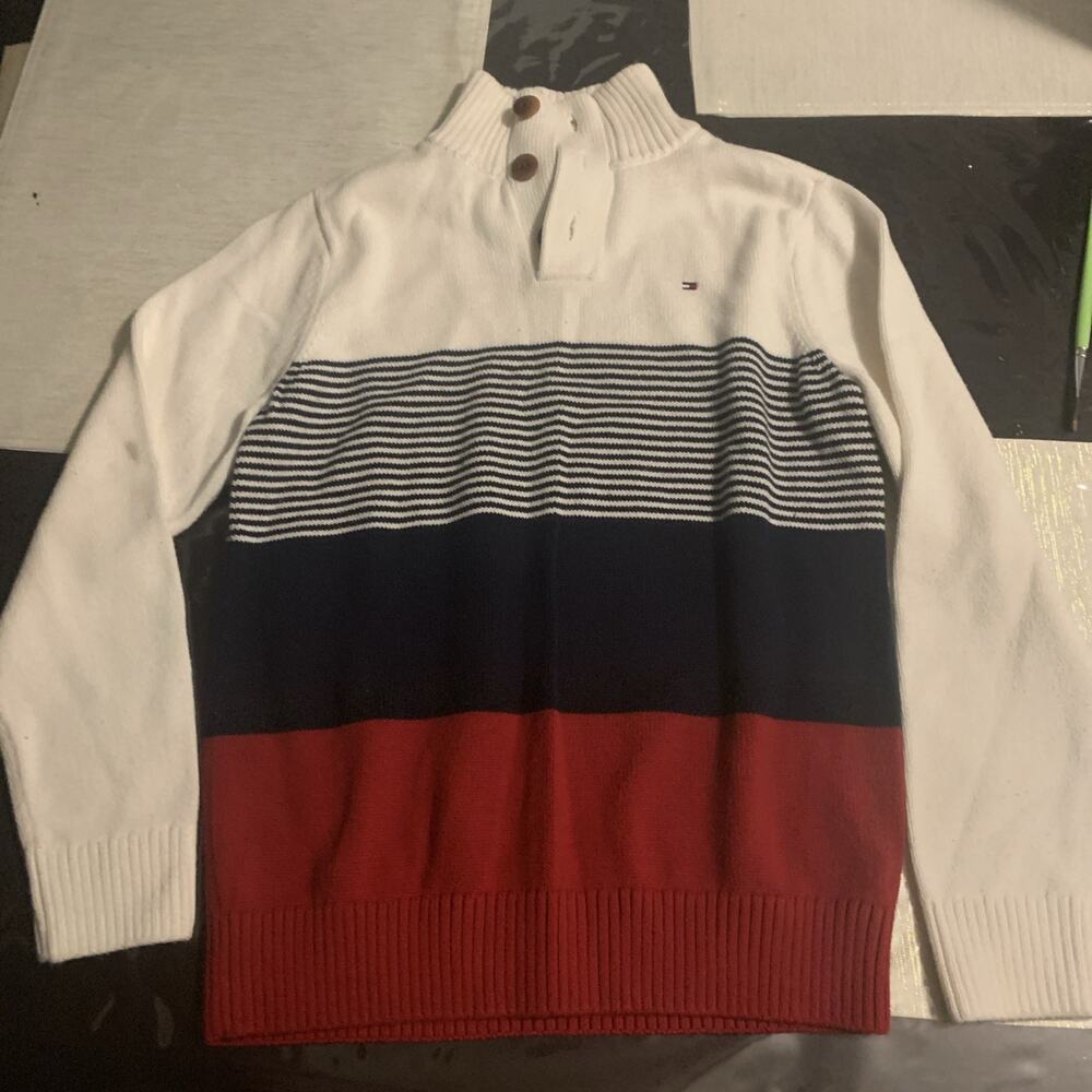 tommy hilfiger Large Sweater Girls Knit sweater Blue White Stripe 12-14